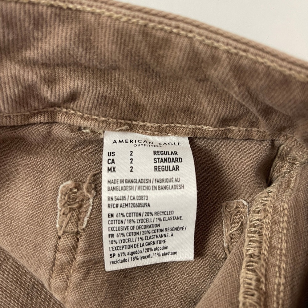 American Eagle Pants Womens 2 Brown Super High Rise Baggy Wide Leg Carpenter Y2K - Picture 4 of 8